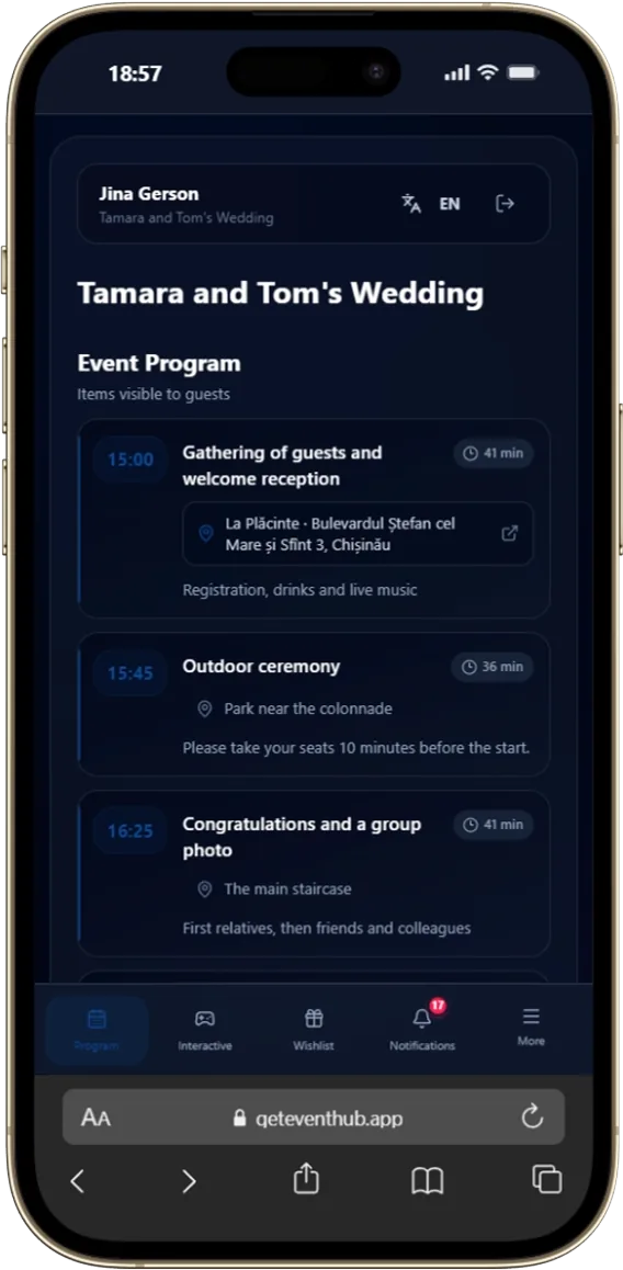 Interactive Program & Timeline